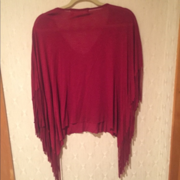 Vintage Havana Maroon fringe tunic Sz S - Picture 4 of 4
